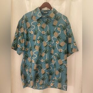 Reyn Spooner Tropical Pineapple Print Men's Shirt Size XL